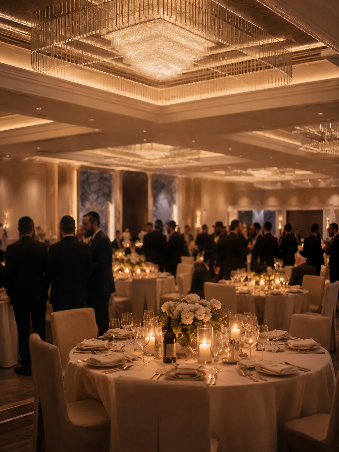 An evening toast, stand-in until the chuppah photo