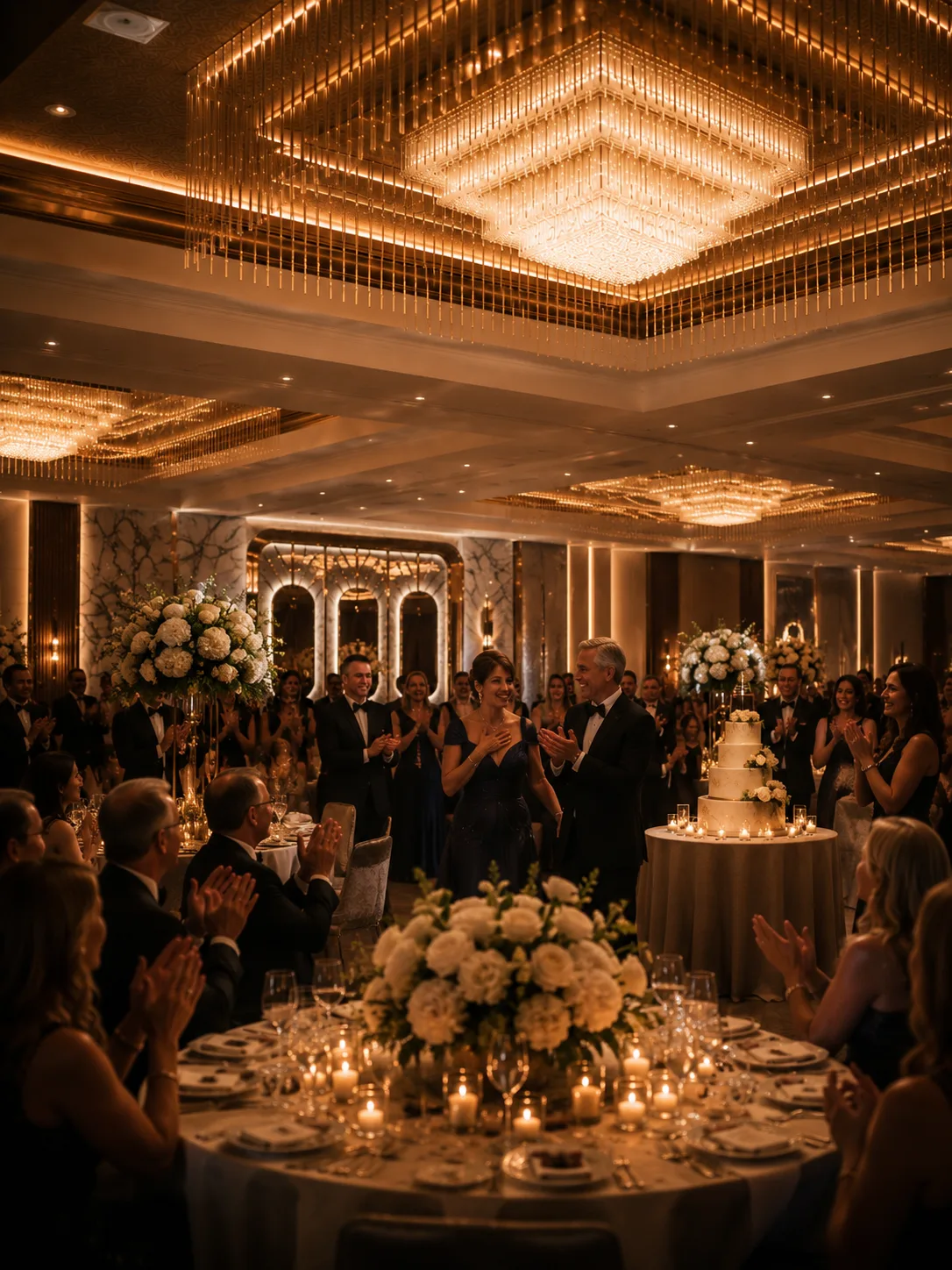 A milestone dinner in warm light