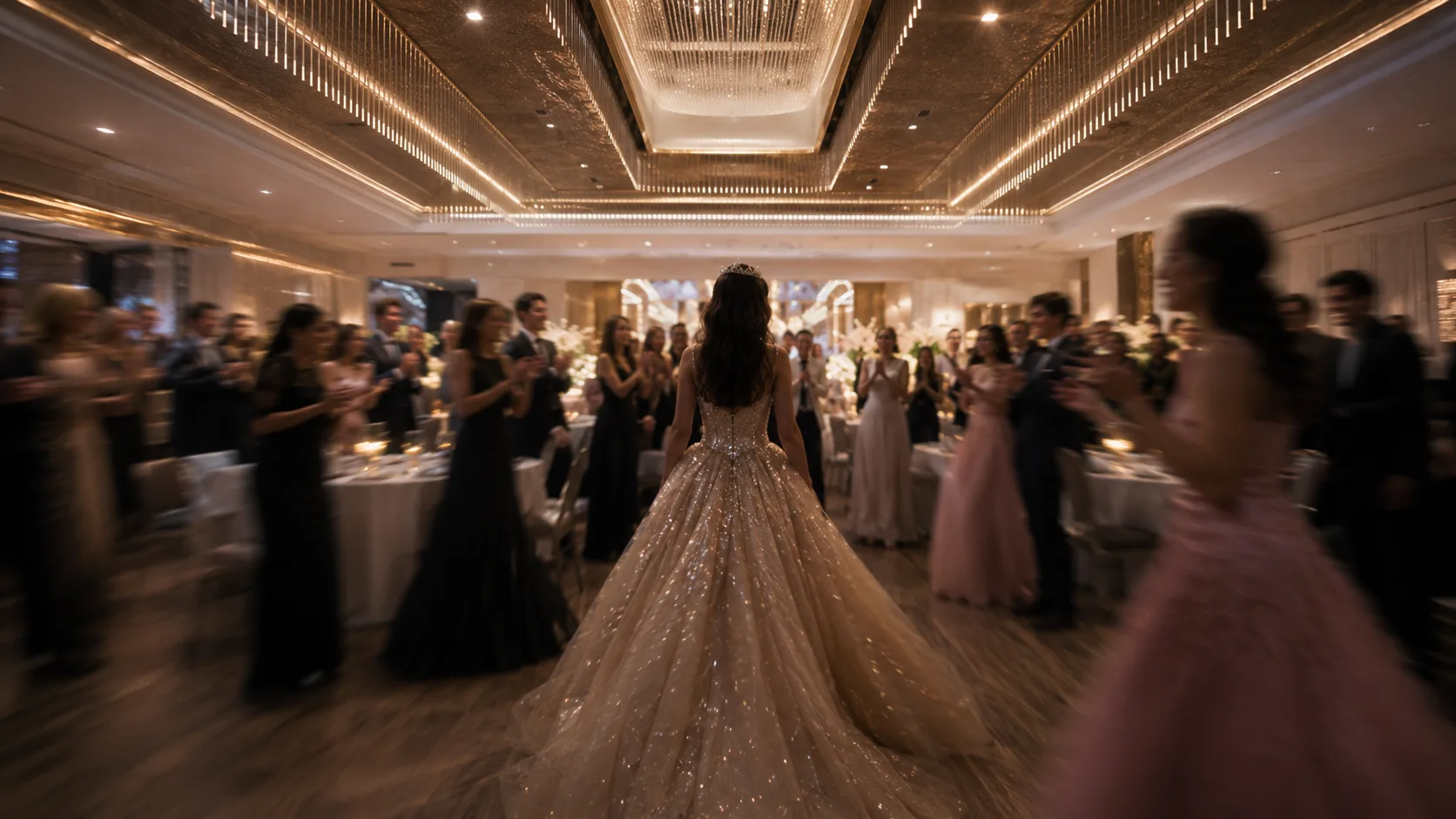 The dance floor glowing for her night