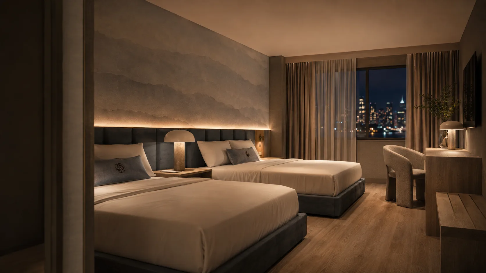 A quiet room above the party